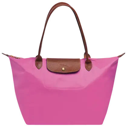 Pink Tote Bag With Brown Handles