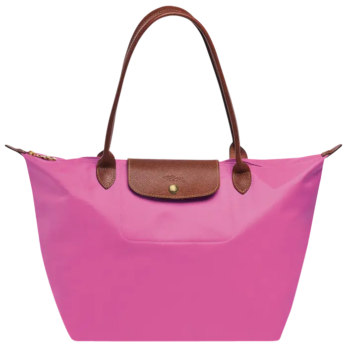 Pink Tote Bag With Brown Handles