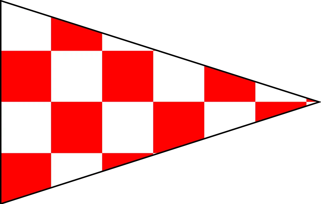 Red and White Checkered Triangle Flag