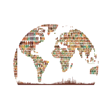 World Map Made of People