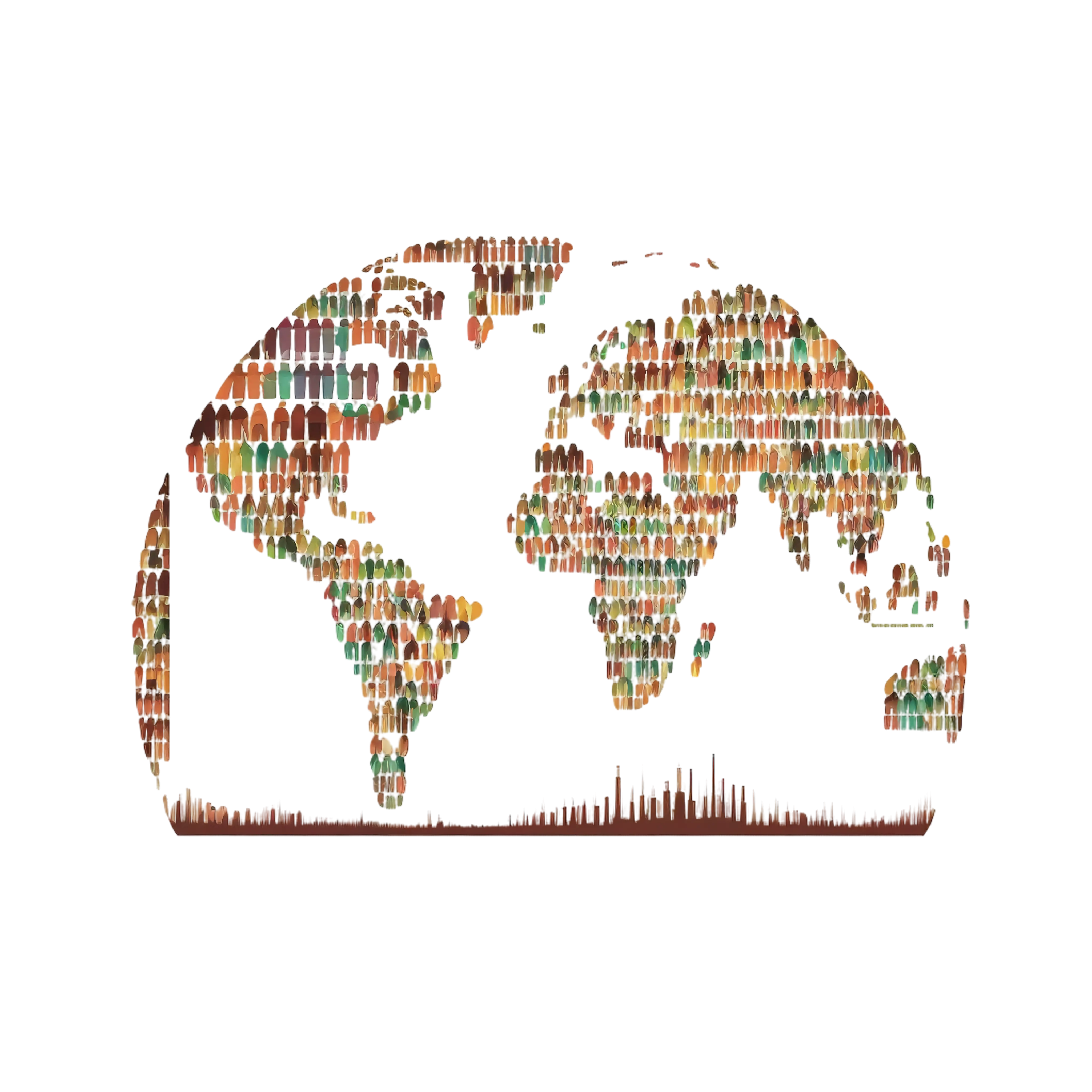World Map Made of People