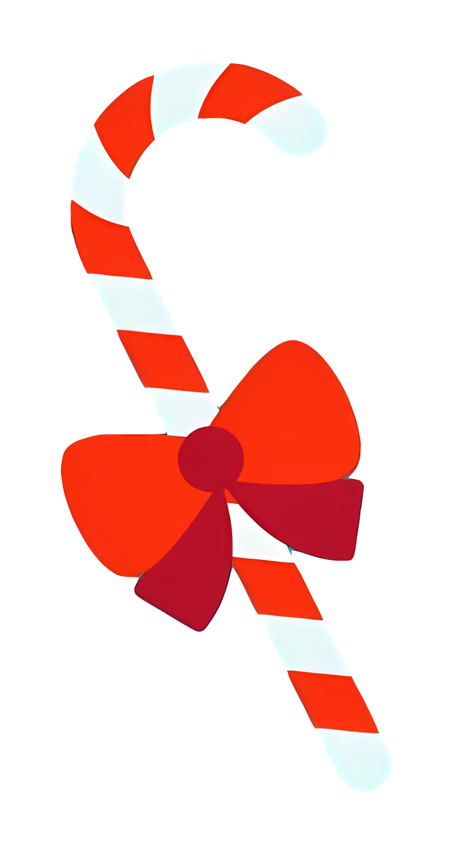 Festive Candy Cane with Red Bow