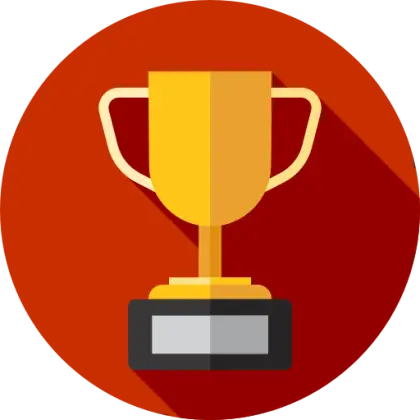 Golden Trophy Icon in Minimalist Style