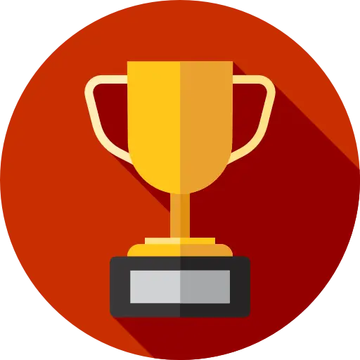 Golden Trophy Icon in Minimalist Style