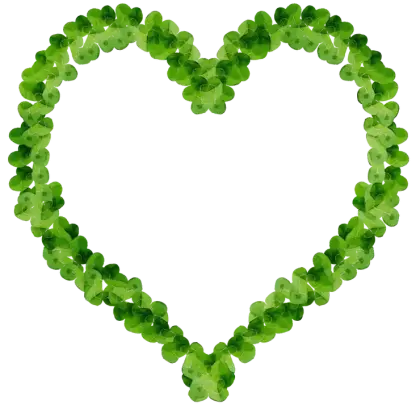 Heart Made of Green Clovers