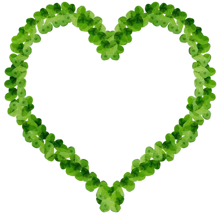Heart Made of Green Clovers