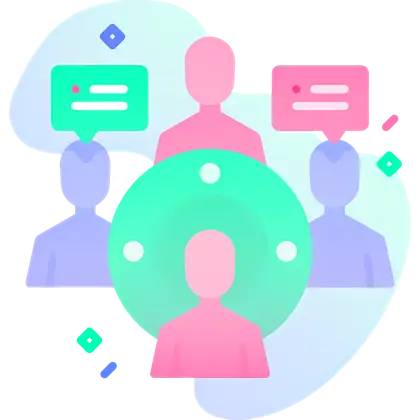 People Communicating in Flat Cartoon Style