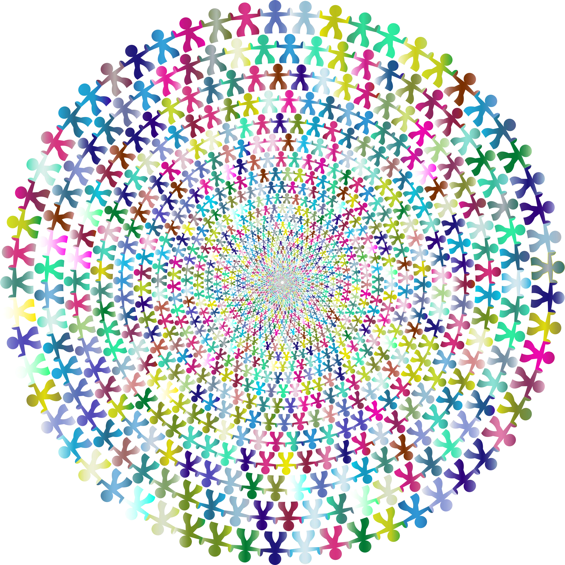 Colorful Paper Dolls in Circle