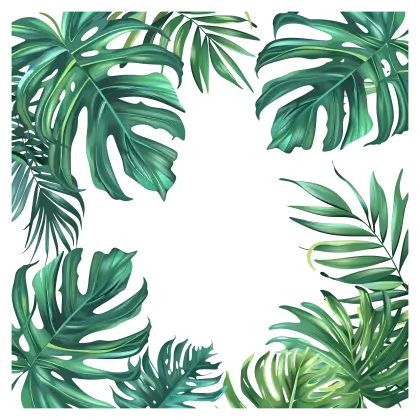 Tropical Leaf Frame Illustration