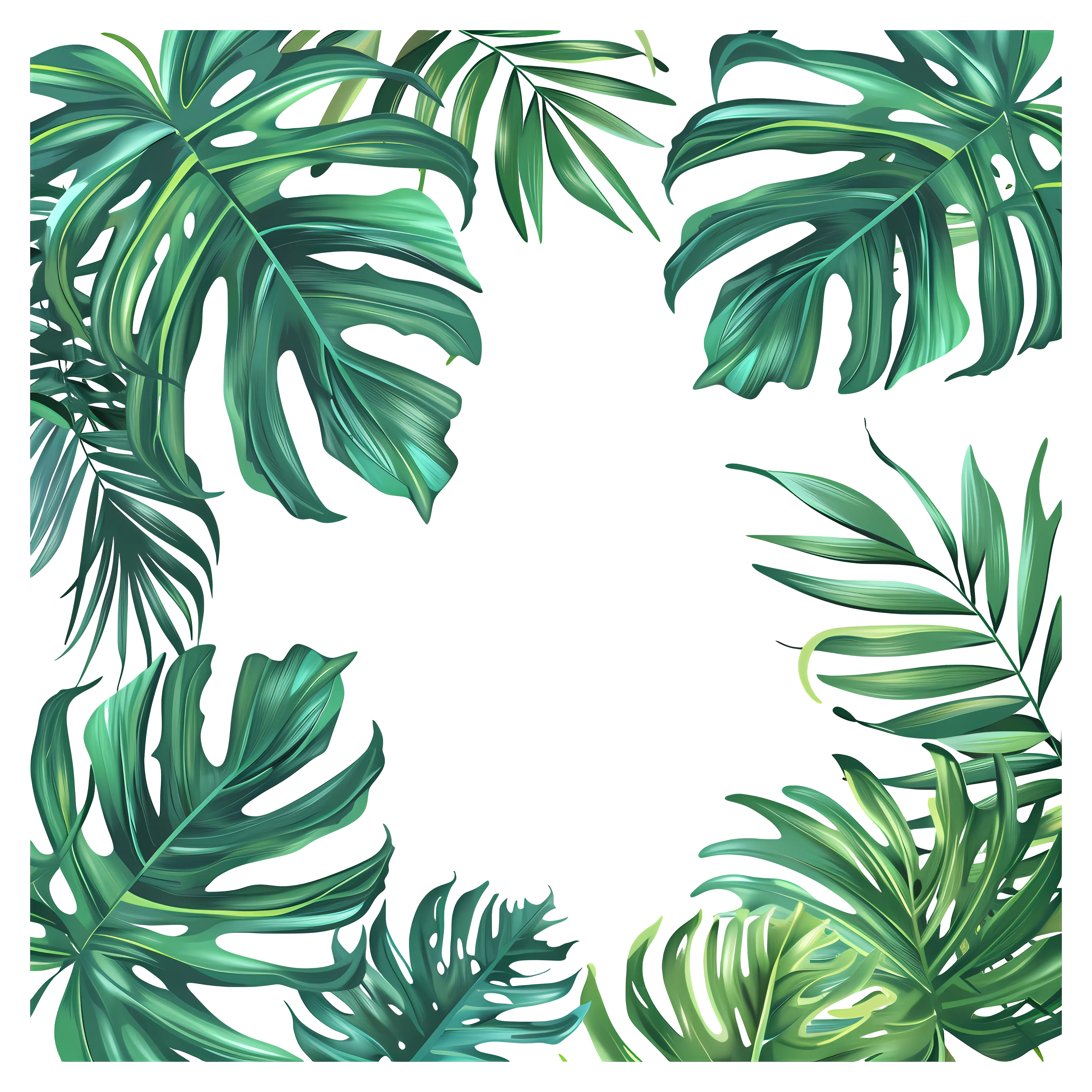Tropical Leaf Frame Illustration