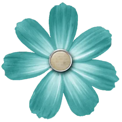 Blue Flower with Center Button