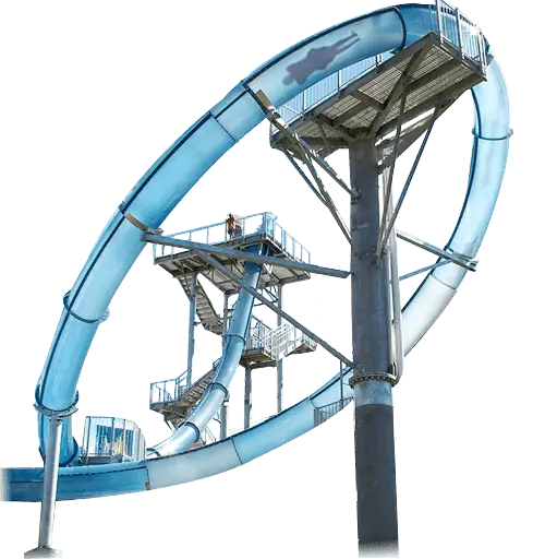Blue Looping Water Slide