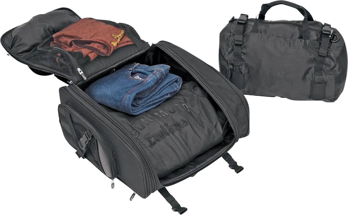 Black Travel Bag with Clothes