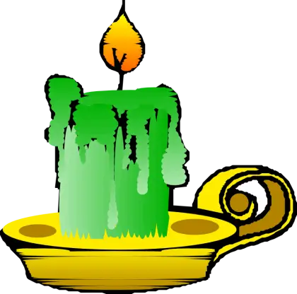 Green Candle in Holder