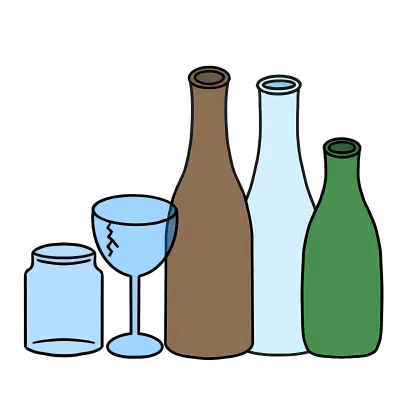 Various Glass Bottles for Recycling