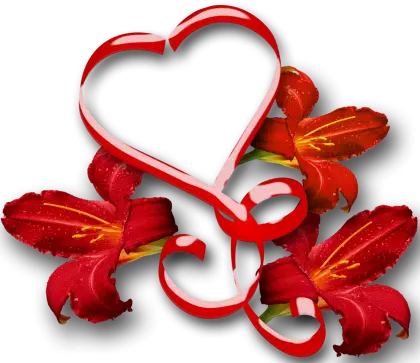 Heart and Red Flowers Romantic Decoration