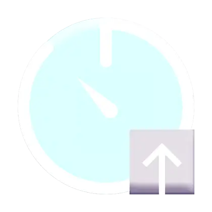 Blue Clock with Up Arrow