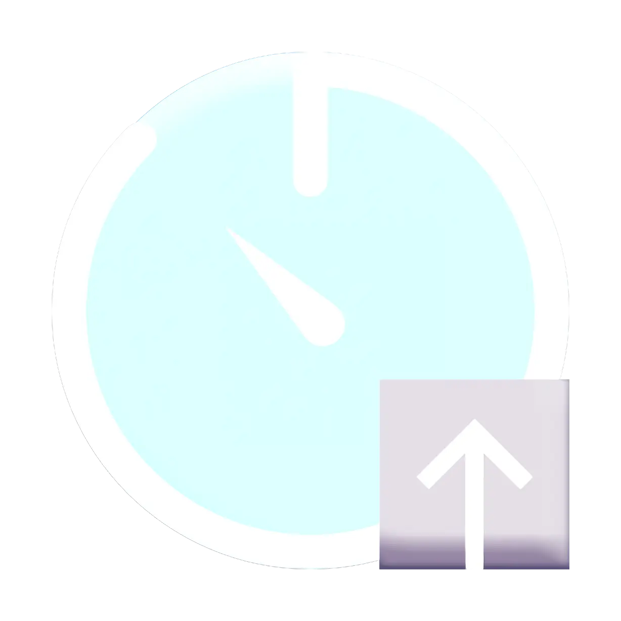 Blue Clock with Up Arrow