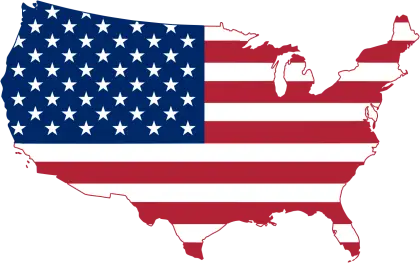 USA Map with Flag Design