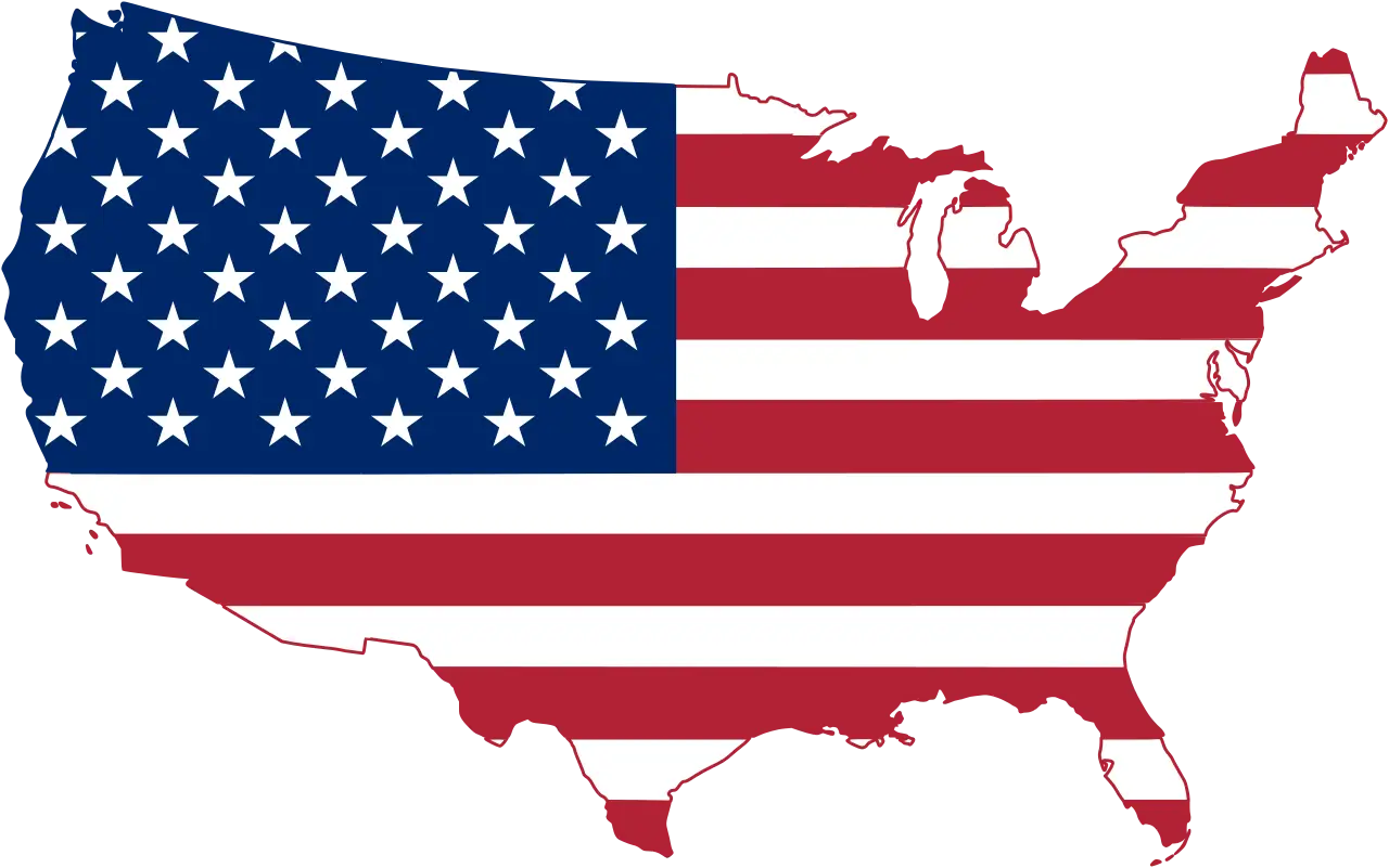 USA Map with Flag Design