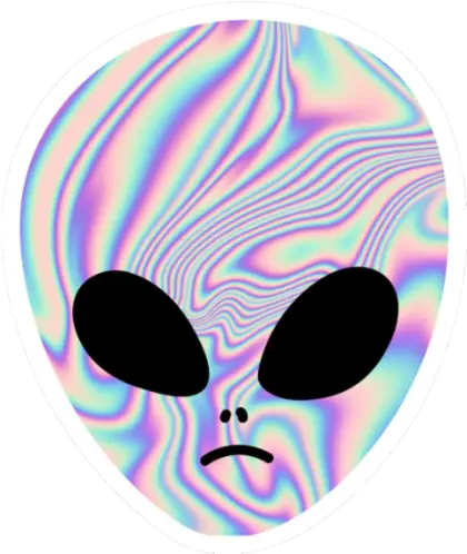 Colorful Alien Face Illustration