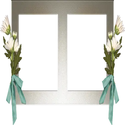 Decorative Ribboned Floral Photo Frame