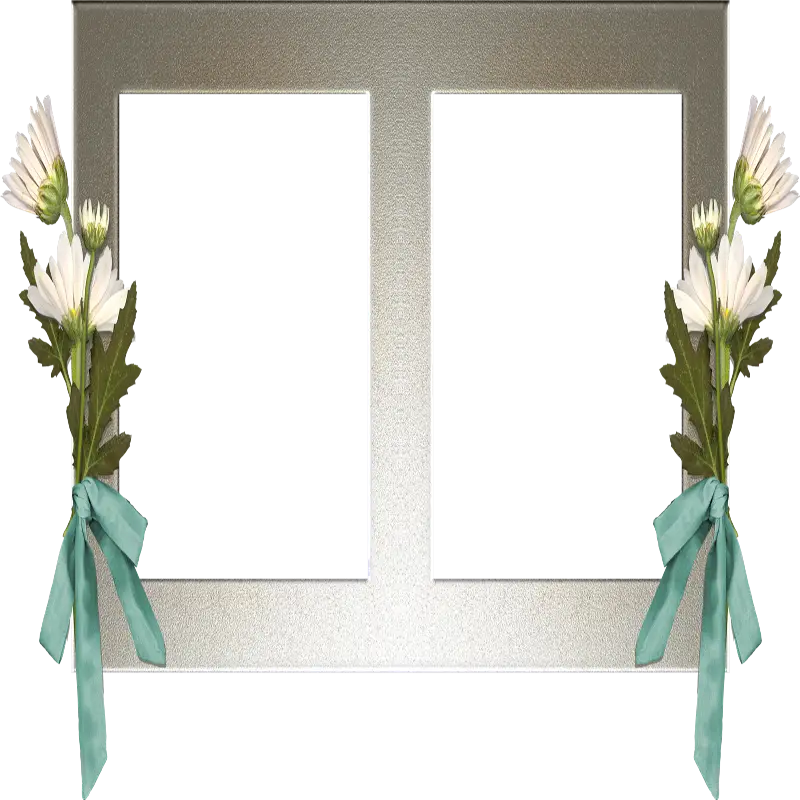 Decorative Ribboned Floral Photo Frame