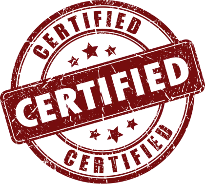 Red Certified Stamp Design