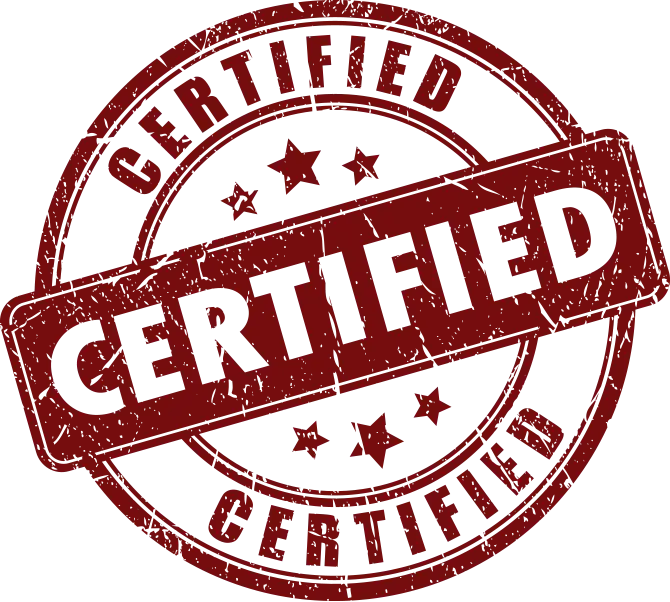 Red Certified Stamp Design
