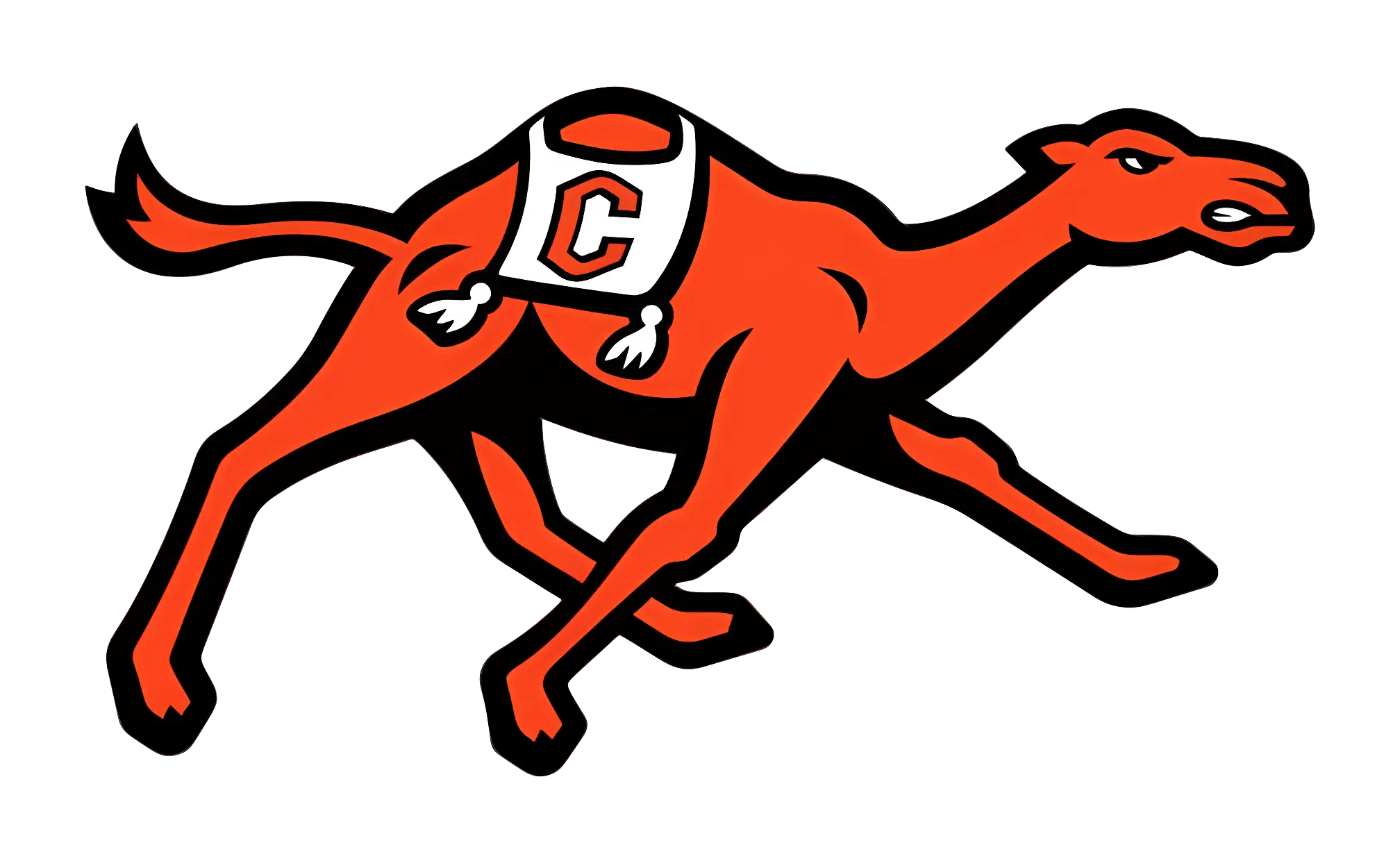Orange Camel Mascot Running