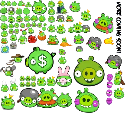 Various Green Pigs from Angry Birds