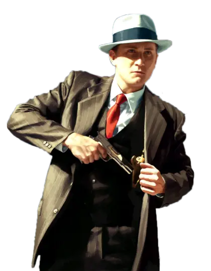 Vintage Gangster Character with Gun