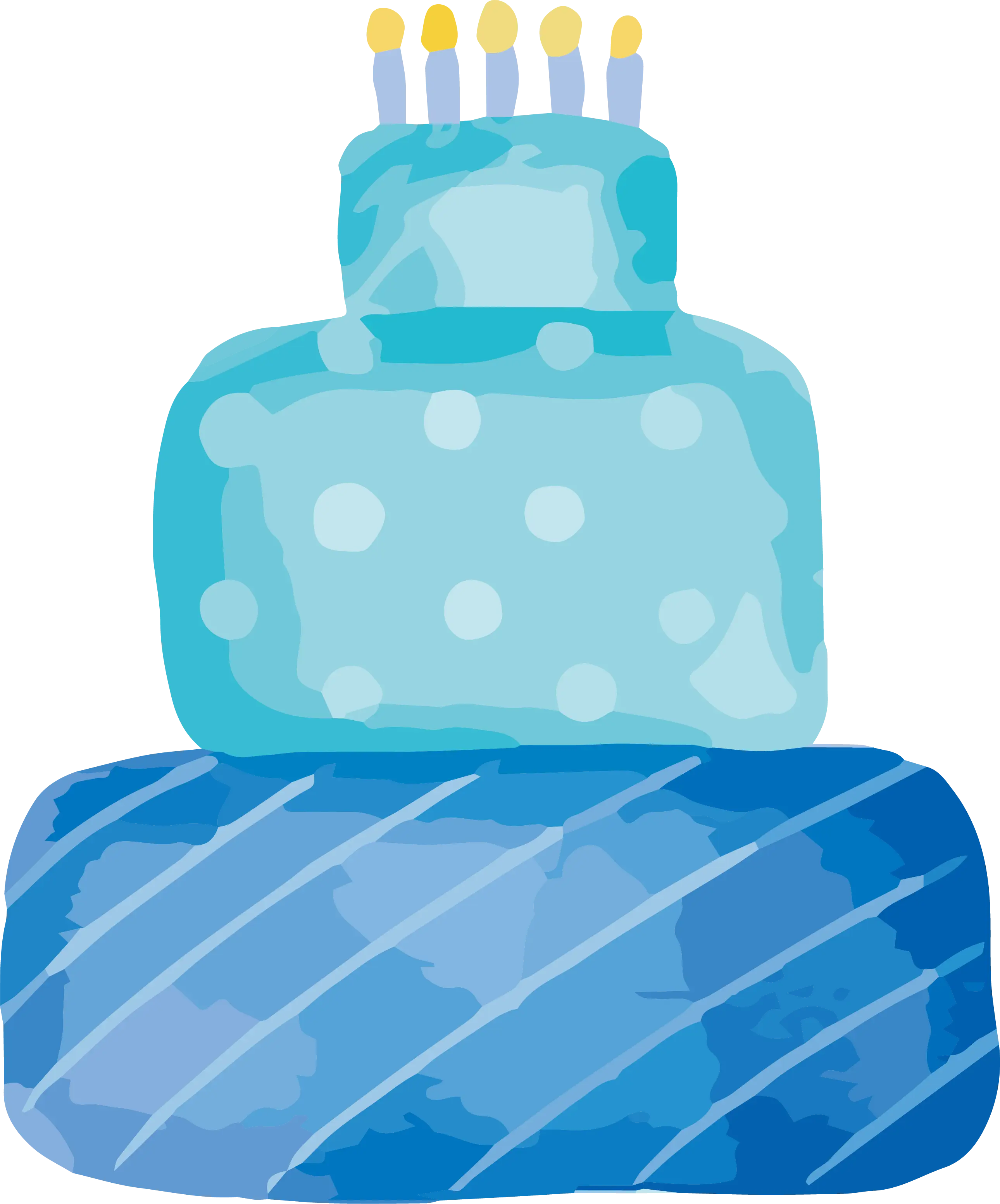 Blue Birthday Cake with Candles