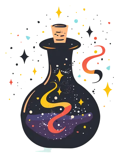 Magic Potion Bottle with Stars