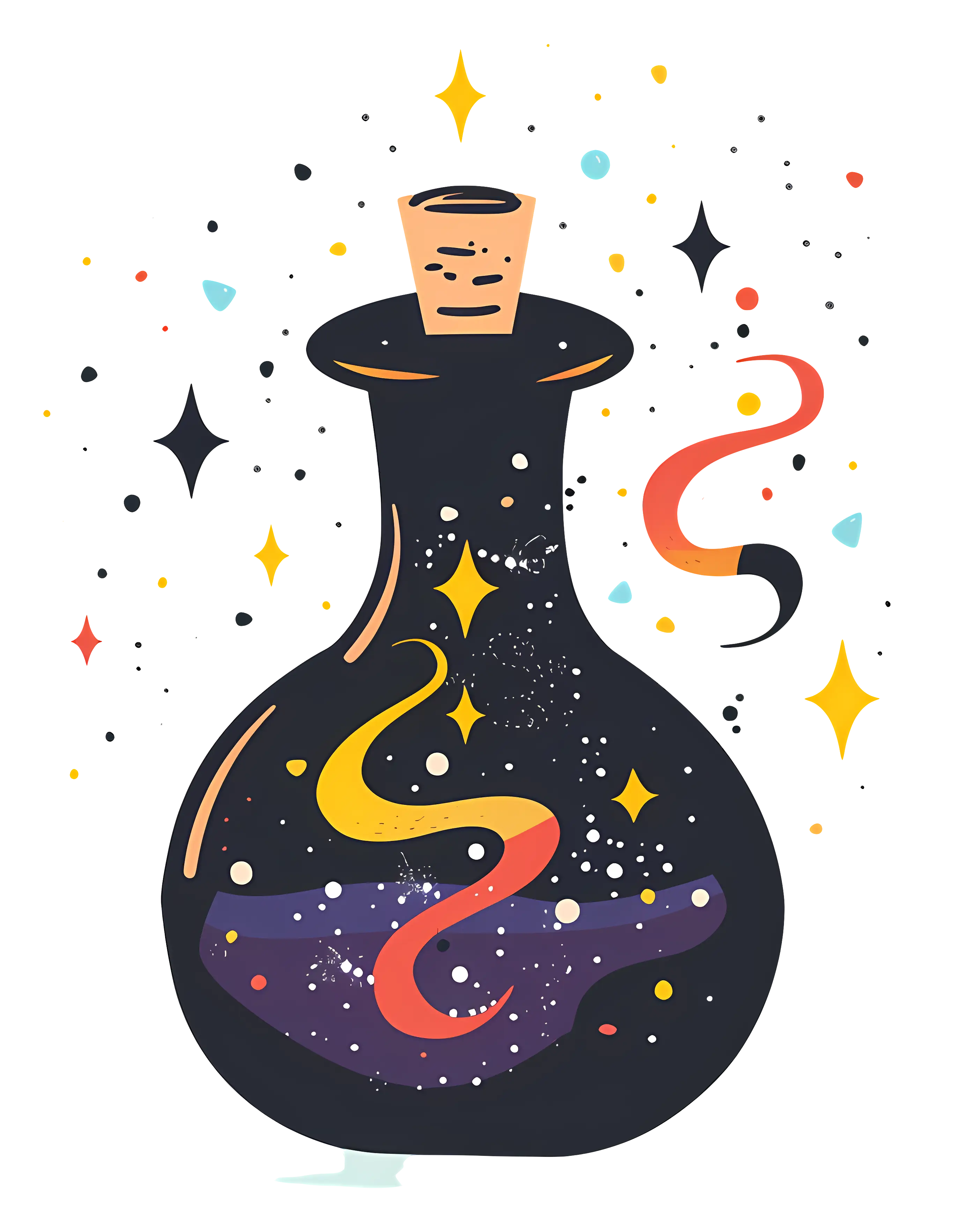 Magic Potion Bottle with Stars