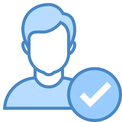 Verified Person Icon with Check Mark