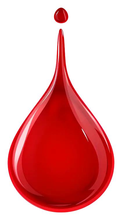 Bright Red Symbolic Blood Drop Illustration