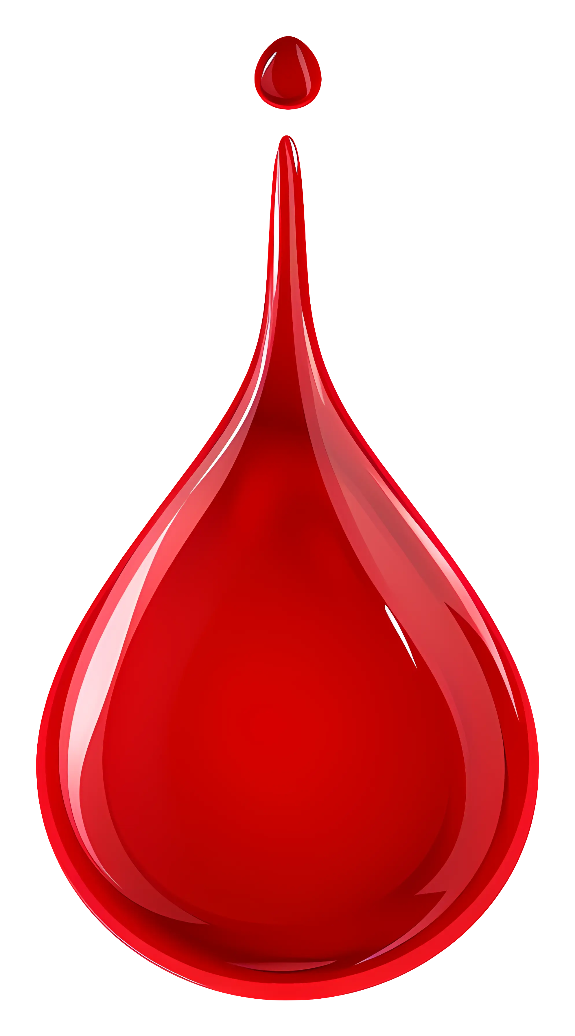 Bright Red Symbolic Blood Drop Illustration