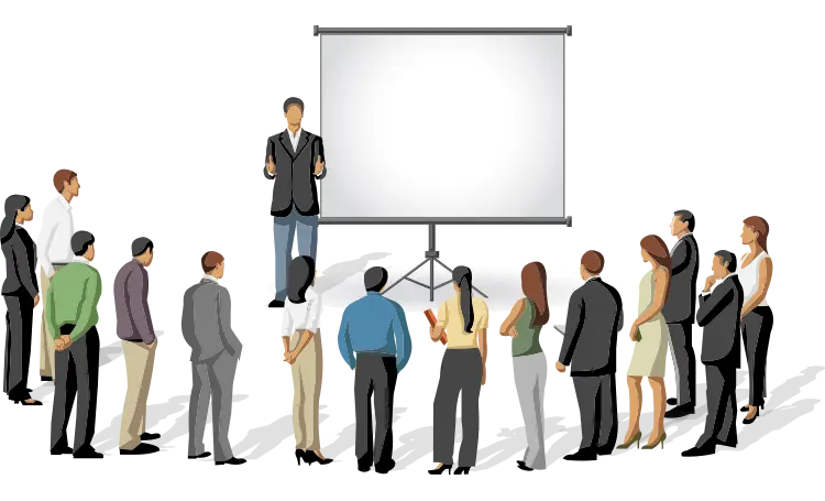 Business Presentation with Audience
