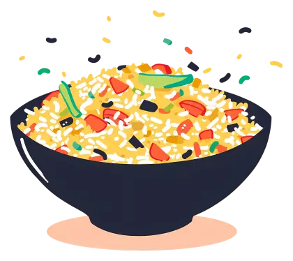 Bowl of Fried Rice with Vegetables
