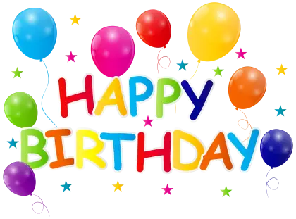 Happy Birthday Greeting with Balloons