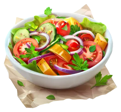 Bowl of Fresh Salad Illustration