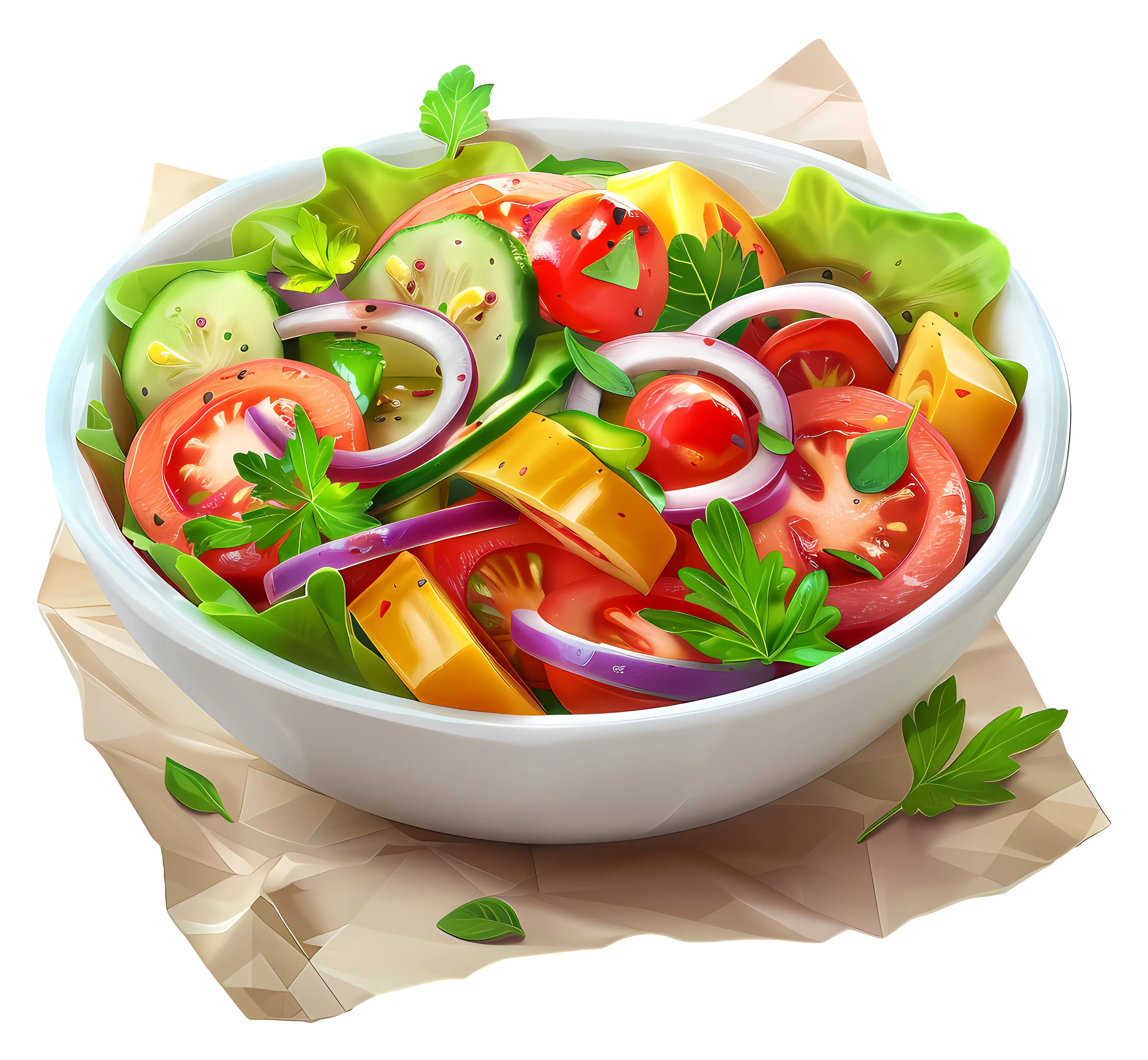 Bowl of Fresh Salad Illustration