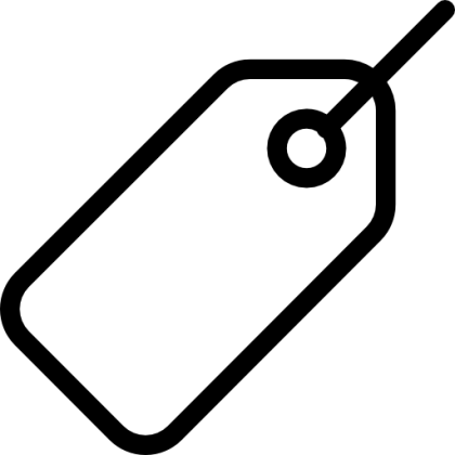 Black Price Tag Icon for Retail and Sales