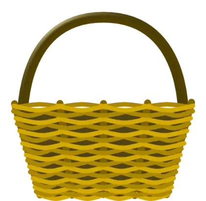 Yellow Woven Basket with Handle
