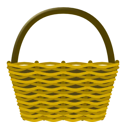 Yellow Woven Basket with Handle
