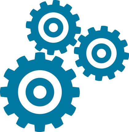 Blue Gear Symbol Illustration