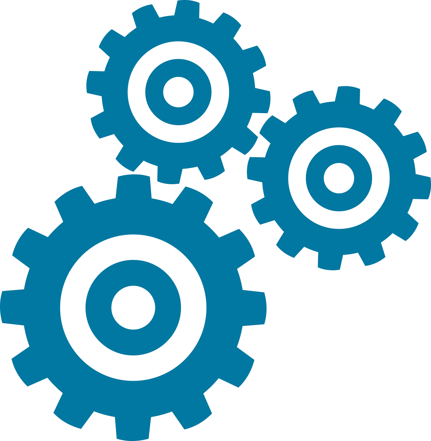 Blue Gear Symbol Illustration