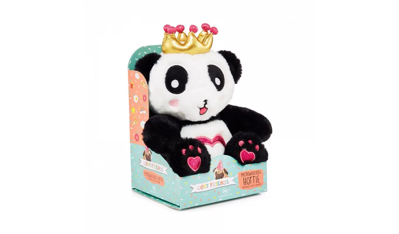 Plush Panda with Crown in Box