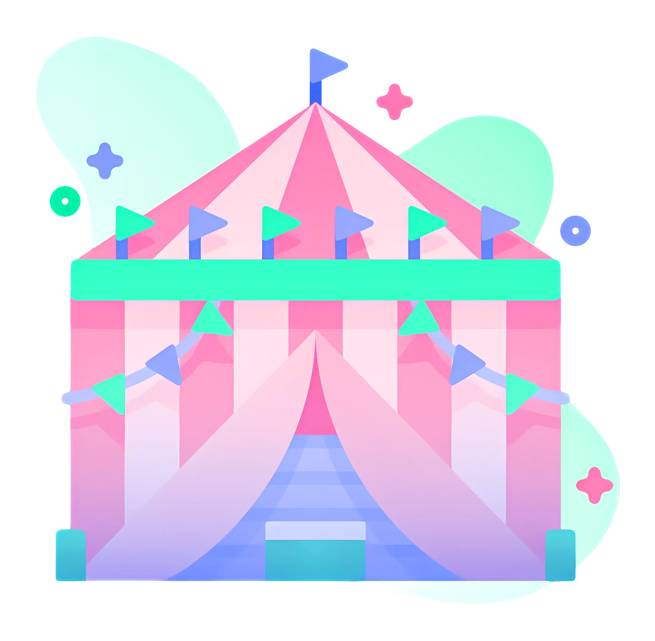 Pink Circus Tent with Flags